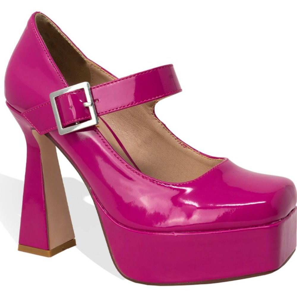 Women’s Vintage Goth Chunky Platform Block Heel Mary Janes with Ankle St… - Picture 2 of 4